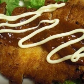 豚カツにも合う！　　「豚カツにハンバーグソース」